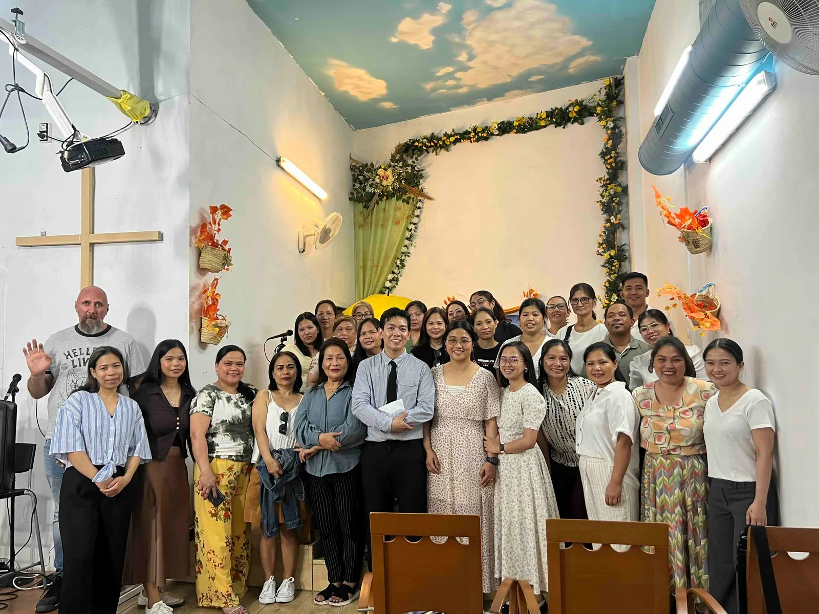 The congregation gathered at Barcelona Bethel Missionary Baptist Church